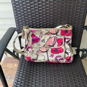 Coach Kyra Poppy Floral Satin Crossbody Bag